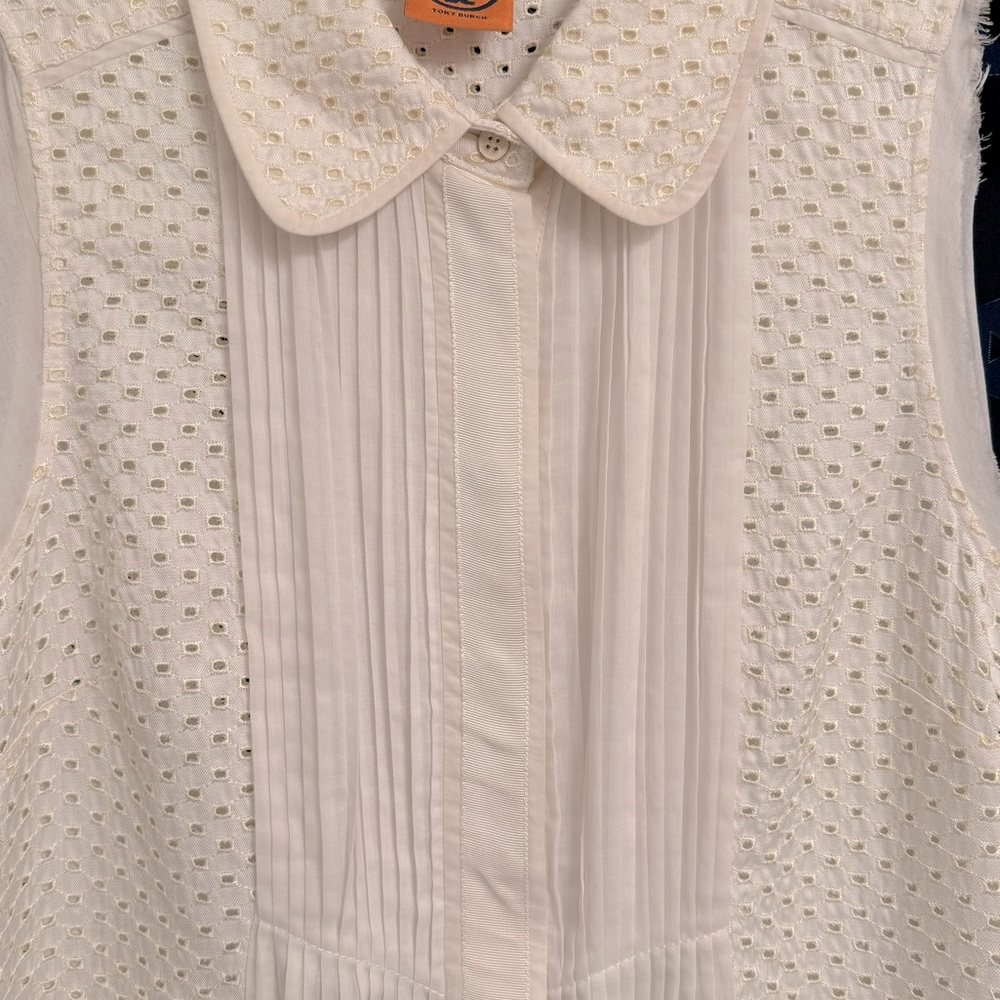 Tory Burch White Sleeveless Blouse - Picture 7 of 14